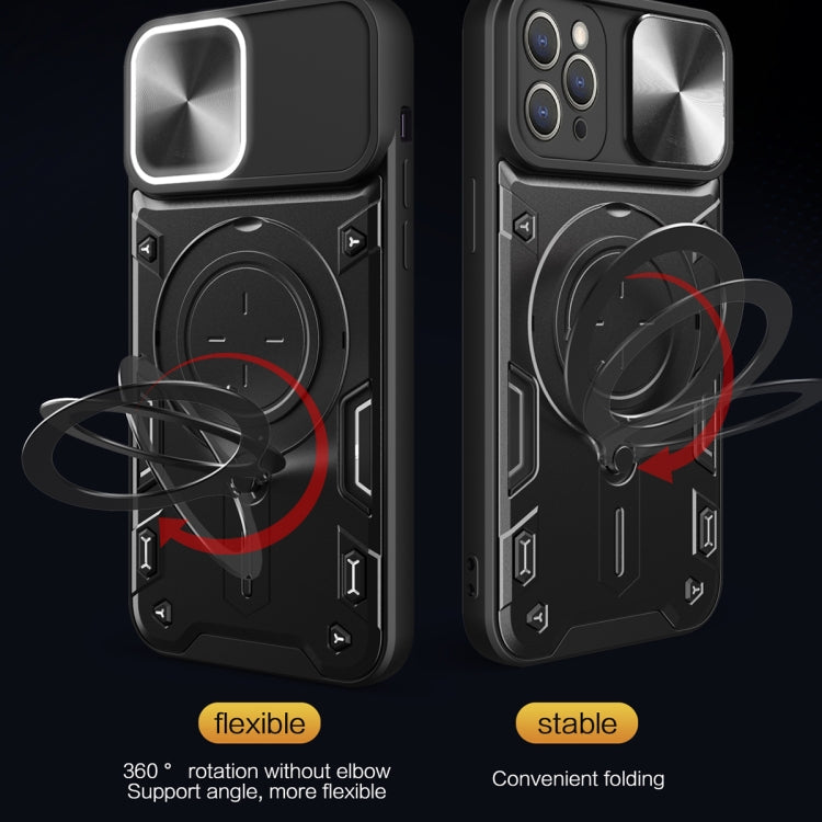 For iPhone 11 Pro CD Texture Sliding Camshield Magnetic Holder Phone Case(Silver) - free shipping - PMC TechLife - Order now!