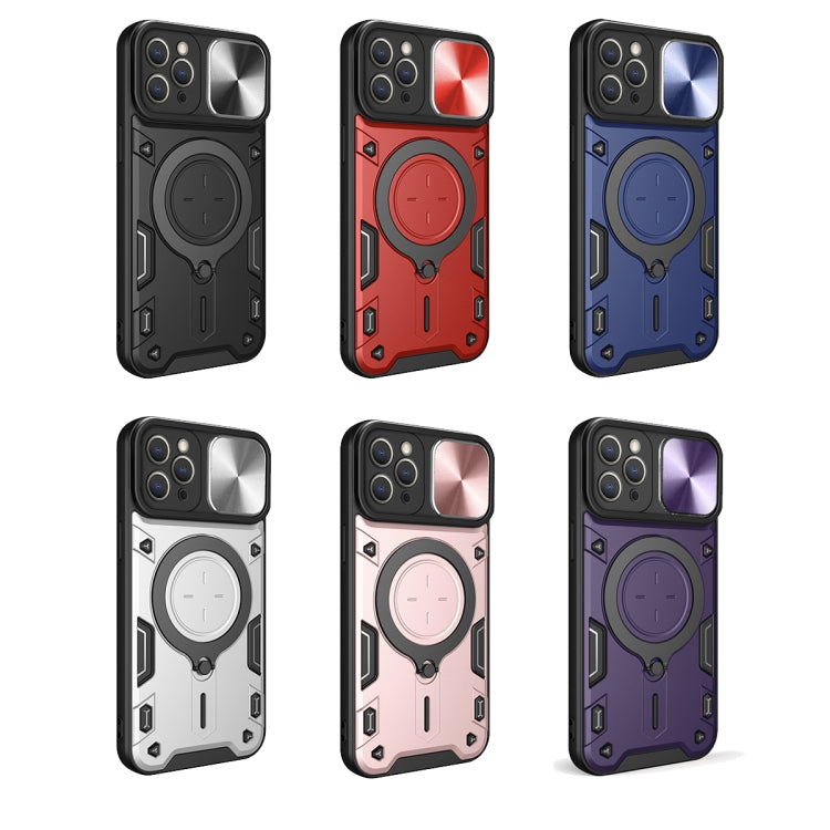 For iPhone 11 Pro CD Texture Sliding Camshield Magnetic Holder Phone Case(Purple) - free shipping - PMC TechLife - Order now!