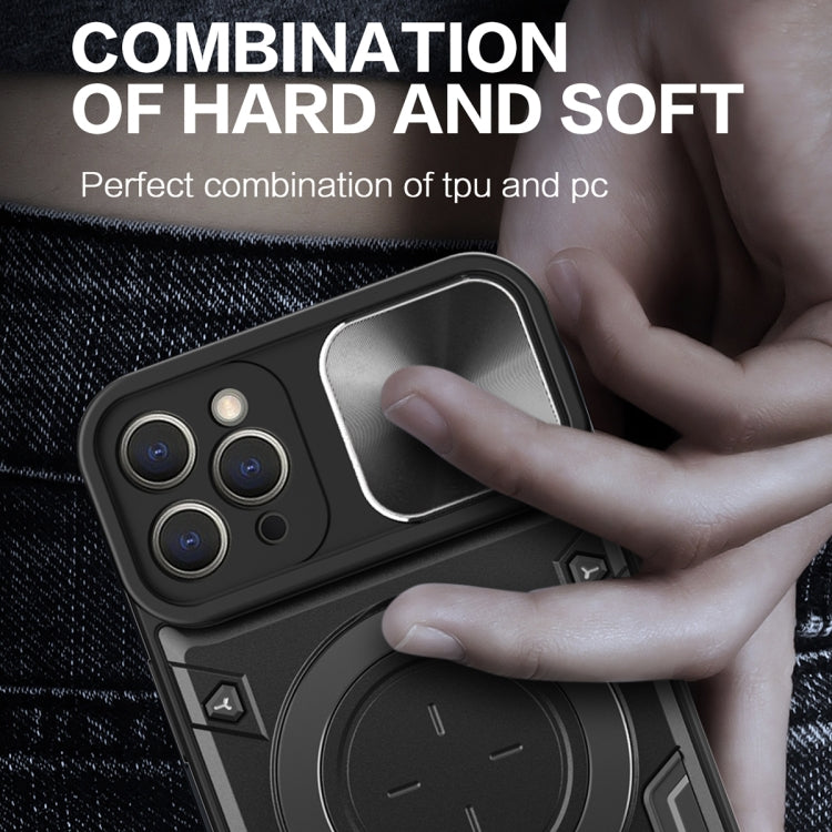 For iPhone 11 Pro CD Texture Sliding Camshield Magnetic Holder Phone Case(Purple) - free shipping - PMC TechLife - Order now!