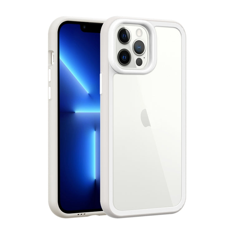 For iPhone 14 Color Frame 2 in 1 Hollow Cooling Phone Case(White) - free shipping - PMC TechLife - Order now!