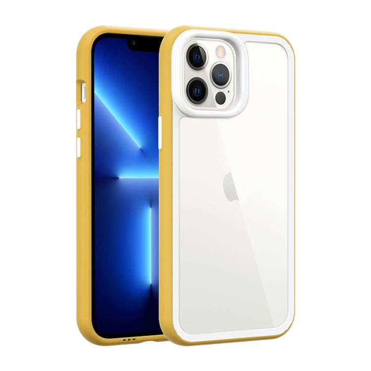 For iPhone 14 Pro Color Frame 2 in 1 Hollow Cooling Phone Case(Yellow) - free shipping - PMC TechLife - Order now!