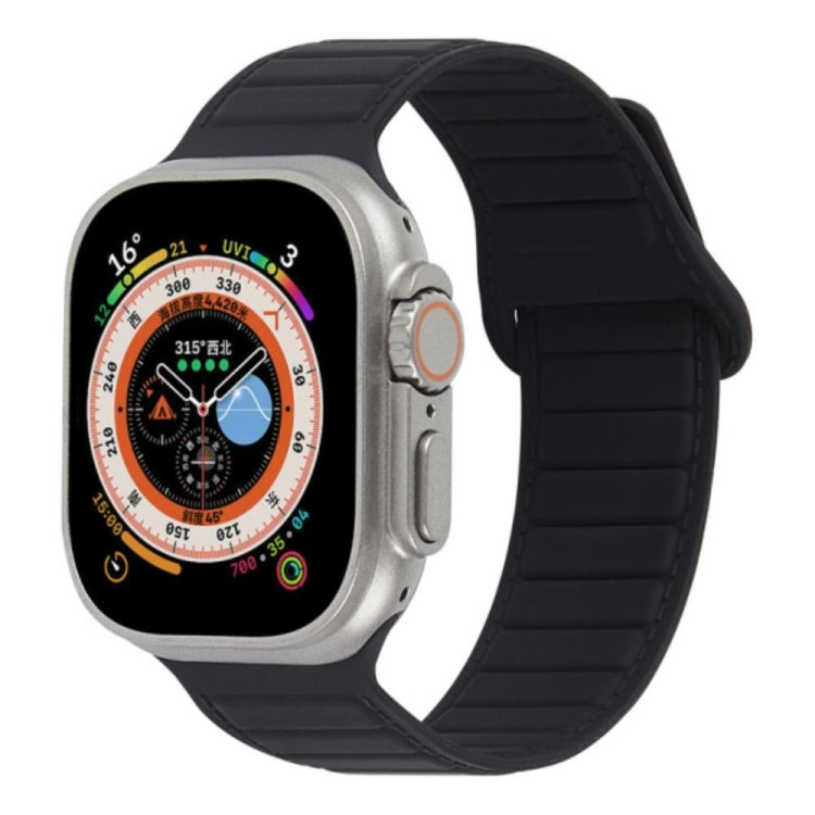 For Apple Watch 7 45mm Loop Magnetic Silicone Watch Band(Black) - Watch Bands by PMC TechLife | Online Shopping South Africa | PMC TechLife