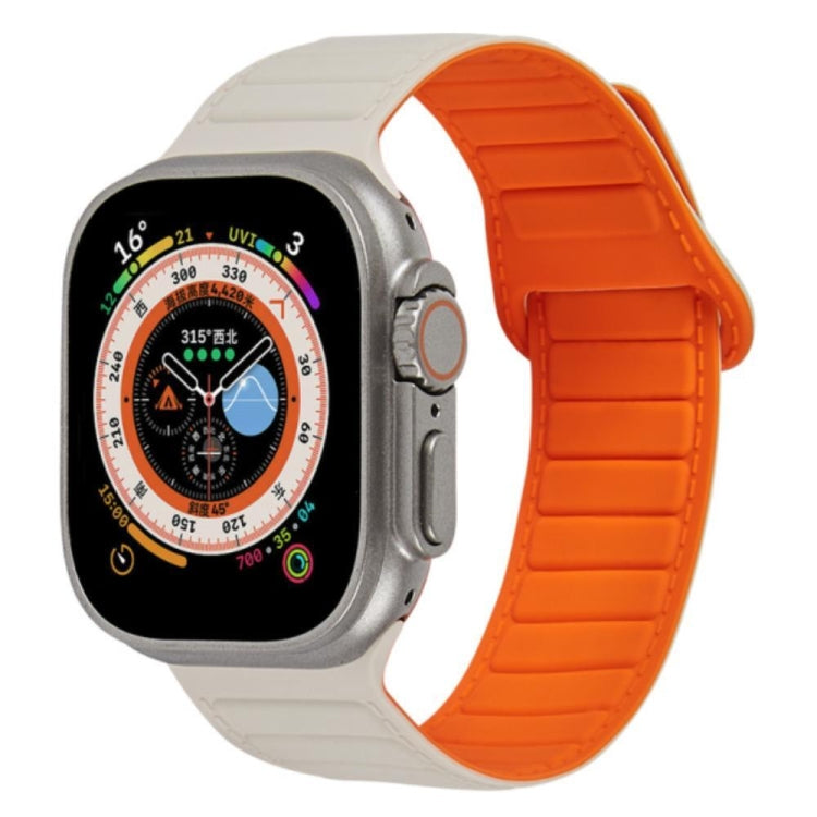 For Apple Watch 6 44mm Loop Magnetic Silicone Watch Band(Starlight Orange) - Watch Bands by PMC TechLife | Online Shopping South Africa | PMC TechLife