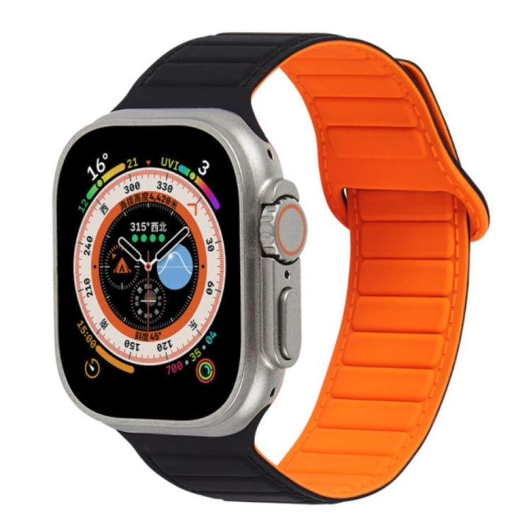 For Apple Watch 4 40mm Loop Magnetic Silicone Watch Band(Black Orange) - Watch Bands by PMC TechLife | Online Shopping South Africa | PMC TechLife