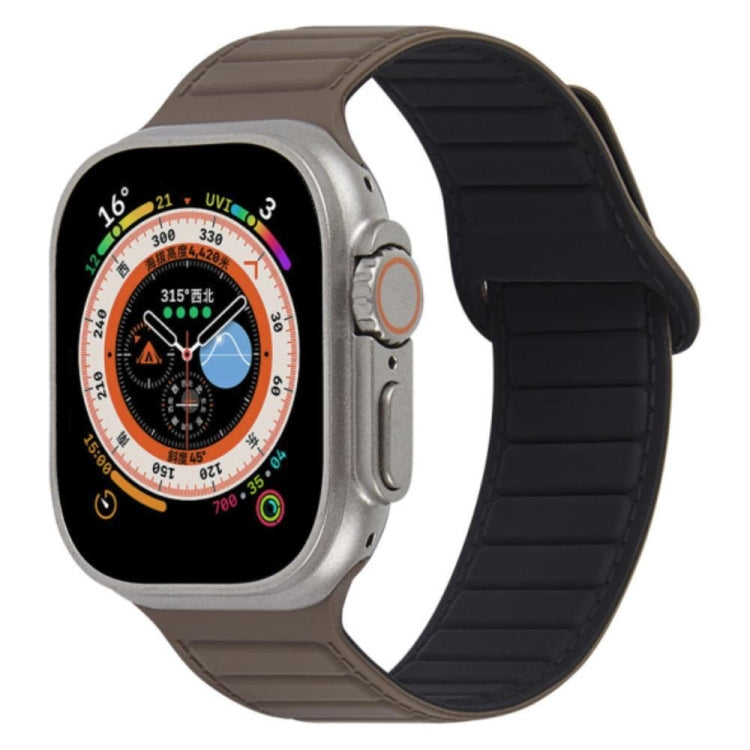 For Apple Watch 42mm Loop Magnetic Silicone Watch Band(Coffee Black) - Watch Bands by PMC TechLife | Online Shopping South Africa | PMC TechLife