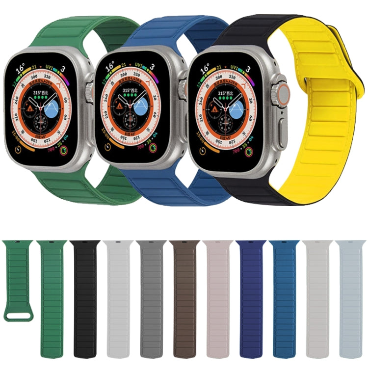 For Apple Watch SE 40mm Loop Magnetic Silicone Watch Band(Black Wine Red) - Watch Bands by PMC TechLife | Online Shopping South Africa | PMC TechLife