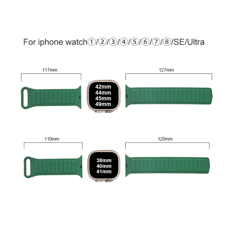 For Apple Watch 38mm Loop Magnetic Silicone Watch Band(Grey Wine Red) - Watch Bands by PMC TechLife | Online Shopping South Africa | PMC TechLife