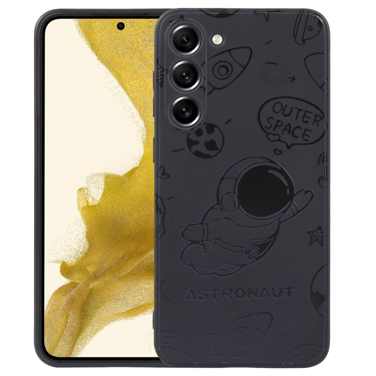 For Samsung Galaxy S21 Ultra 5G Astronaut Pattern Silicone Straight Edge Phone Case(Flying Astronaut-Black) - free shipping - PMC TechLife - Order now!