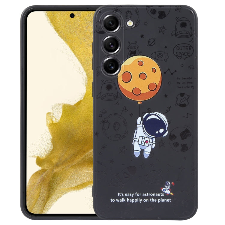 For Samsung Galaxy S20 Ultra 5G Astronaut Pattern Silicone Straight Edge Phone Case(Planet Landing-Black) - free shipping - PMC TechLife - Order now!