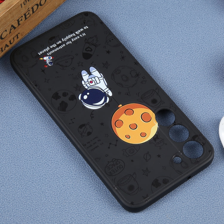 For Samsung Galaxy S20 Ultra 5G Astronaut Pattern Silicone Straight Edge Phone Case(Planet Landing-Black) - free shipping - PMC TechLife - Order now!