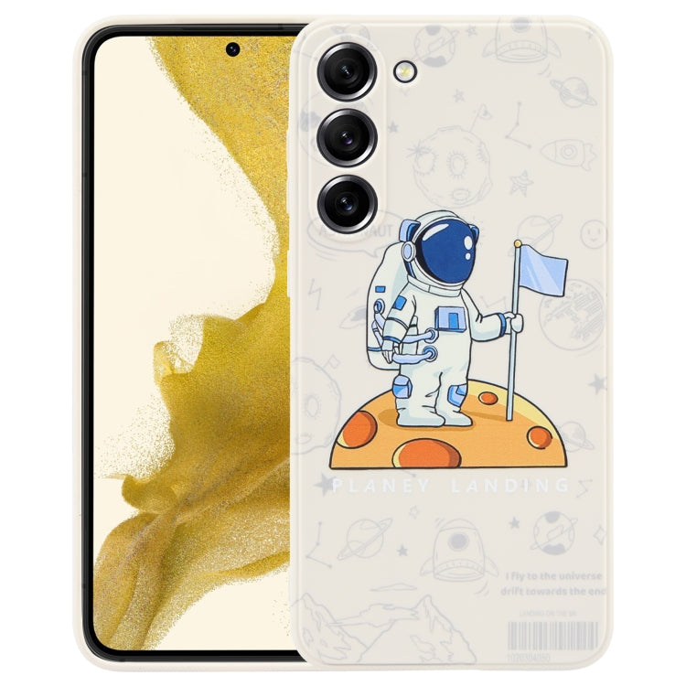 For Samsung Galaxy S20 FE Astronaut Pattern Silicone Straight Edge Phone Case(Planet Landing-White) - free shipping - PMC TechLife - Order now!