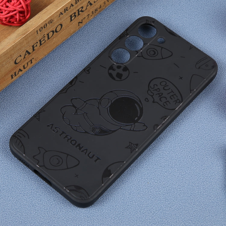 For Samsung Galaxy S10+ Astronaut Pattern Silicone Straight Edge Phone Case(Flying Astronaut-Black) - free shipping - PMC TechLife - Order now!
