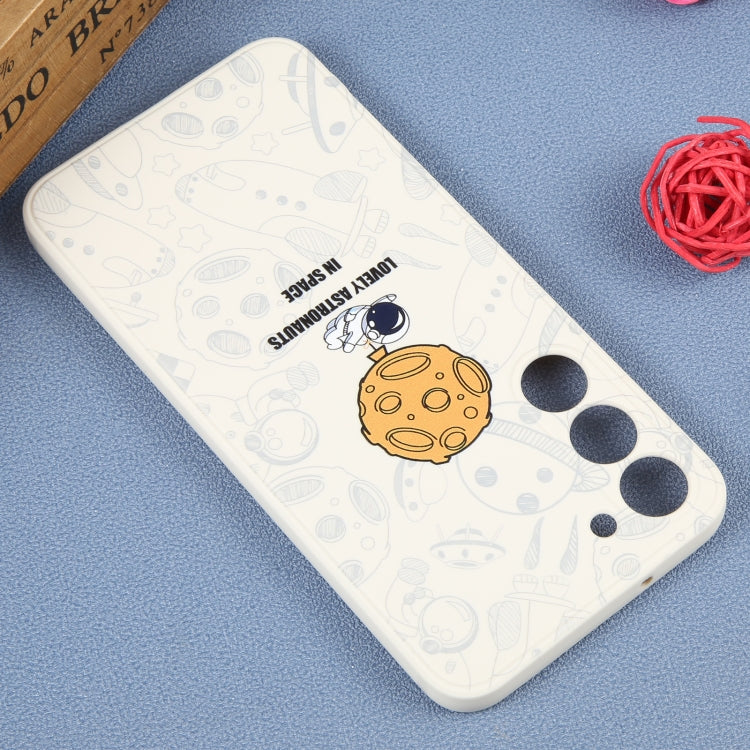 For Samsung Galaxy A81 Astronaut Pattern Silicone Straight Edge Phone Case(Lovely Astronaut-White) - free shipping - PMC TechLife - Order now!