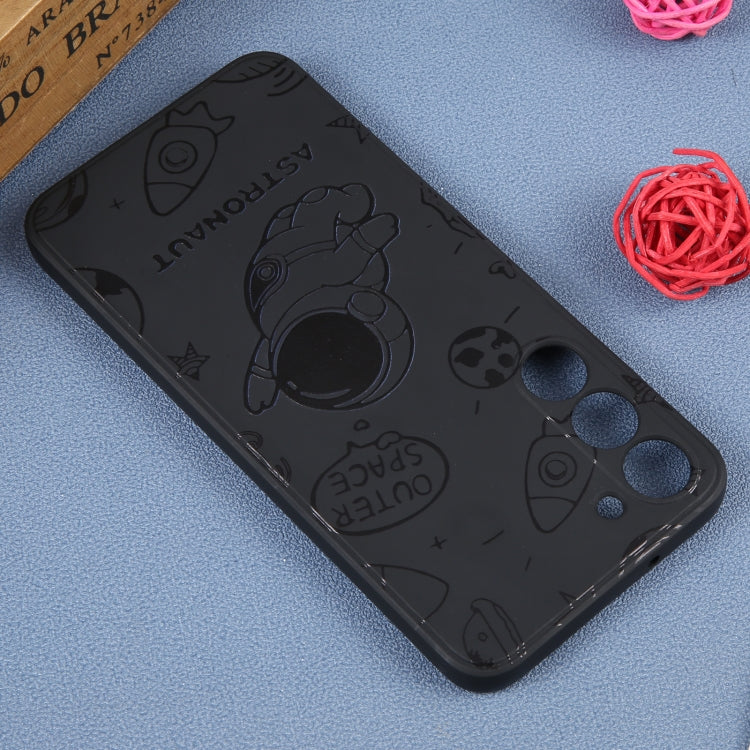 For Samsung Galaxy A53 5G Astronaut Pattern Silicone Straight Edge Phone Case(Flying Astronaut-Black) - free shipping - PMC TechLife - Order now!
