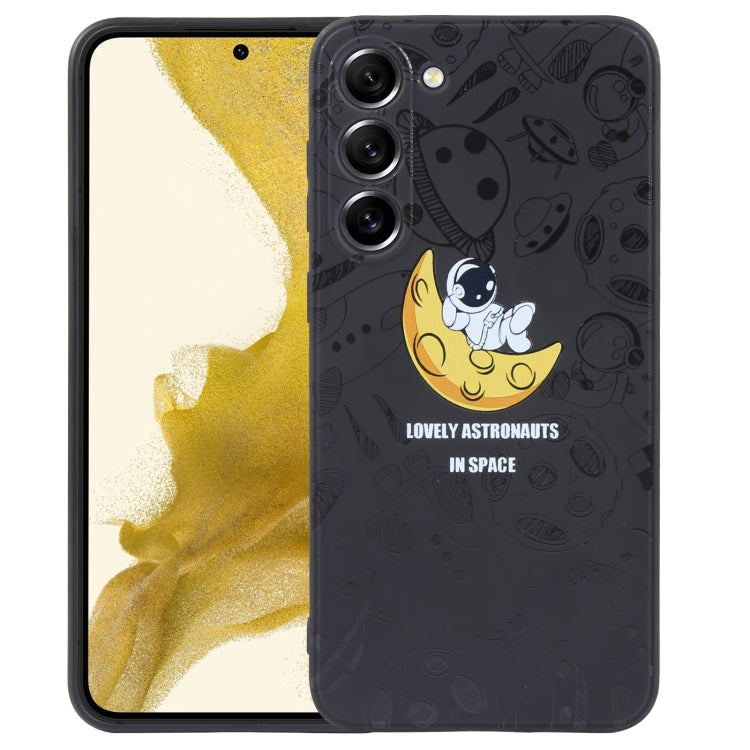 For Samsung Galaxy A50 Astronaut Pattern Silicone Straight Edge Phone Case(Lovely Astronaut-Black) - free shipping - PMC TechLife - Order now!