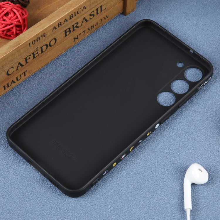 For Samsung Galaxy A22 5G Astronaut Pattern Silicone Straight Edge Phone Case(Planet Landing-Black) - free shipping - PMC TechLife - Order now!