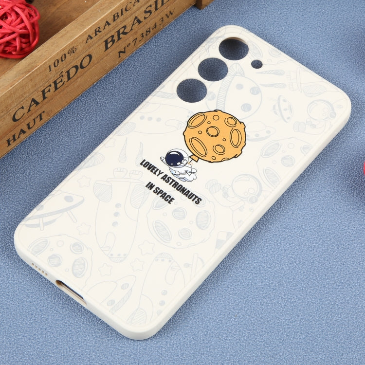 For Samsung Galaxy A12 Astronaut Pattern Silicone Straight Edge Phone Case(Lovely Astronaut-White) - free shipping - PMC TechLife - Order now!