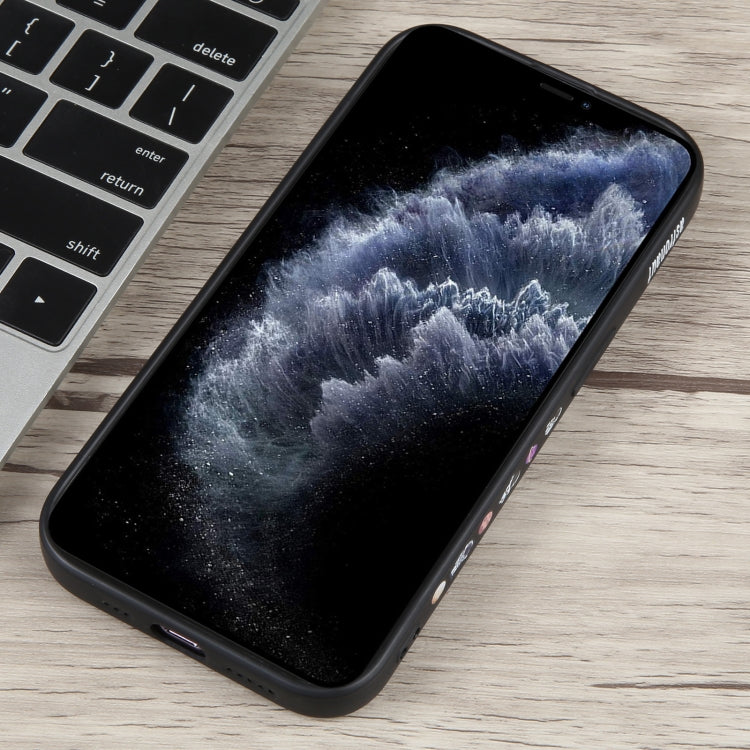 For iPhone 11 Pro Milk Tea Astronaut Pattern Liquid Silicone Phone Case(Ivory Black) - free shipping - PMC TechLife - Order now!