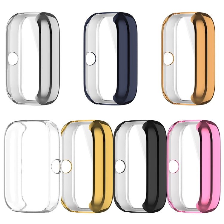 For Amazfit Bip 3 / Bip 3 Pro Universal Full Coverage TPU Electroplating Watch Protective Case(Pink) - Watch Cases by PMC TechLife | Online Shopping South Africa | PMC TechLife