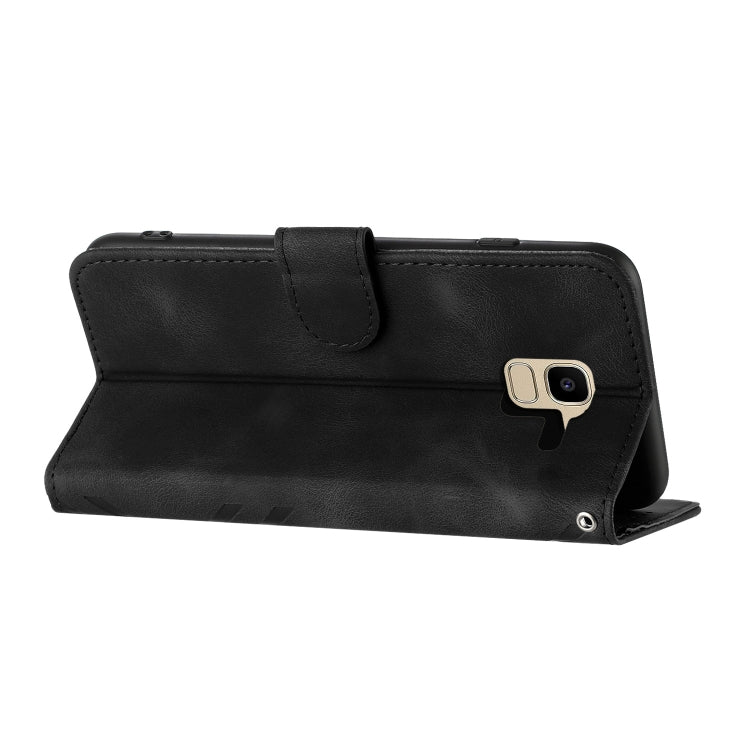 For Samsung Galaxy A8 2018 Line Pattern Skin Feel Leather Phone Case(Black) - free shipping - PMC TechLife - Order now!