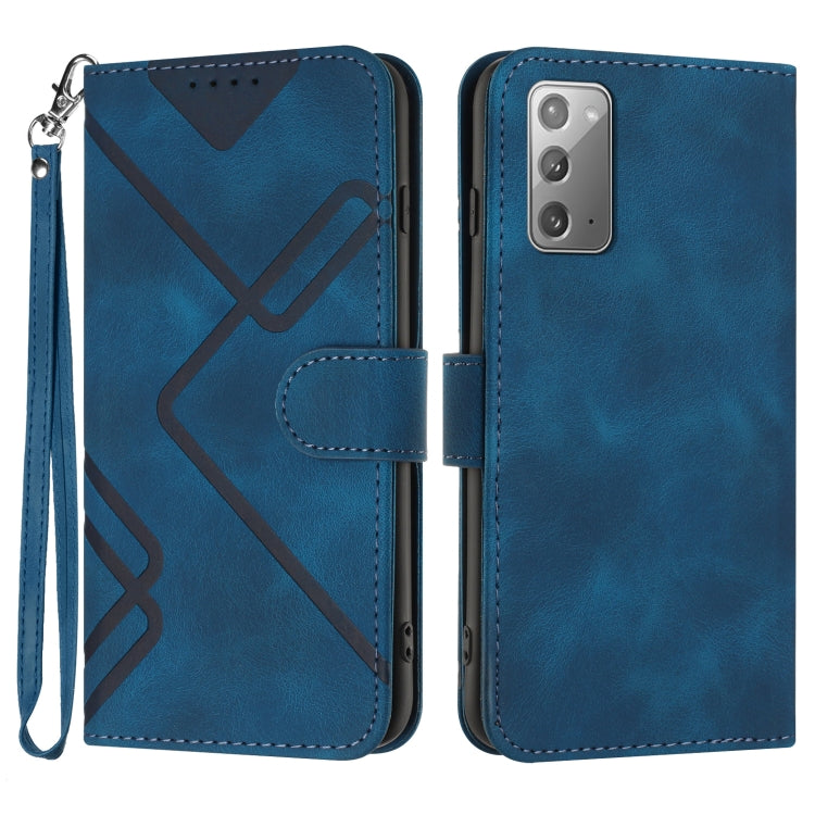 For Samsung Galaxy Note20 Line Pattern Skin Feel Leather Phone Case(Royal Blue) - free shipping - PMC TechLife - Order now!