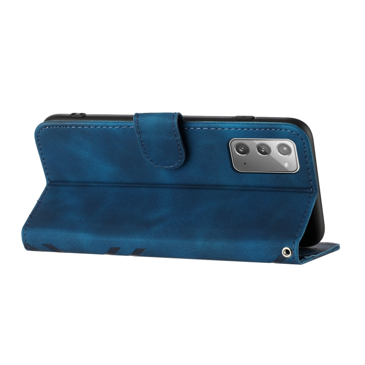 For Samsung Galaxy Note20 Line Pattern Skin Feel Leather Phone Case(Royal Blue) - free shipping - PMC TechLife - Order now!