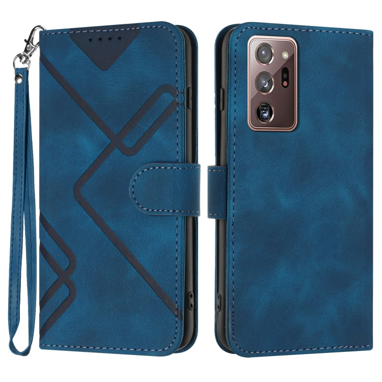 For Samsung Galaxy Note20 Ultra Line Pattern Skin Feel Leather Phone Case(Royal Blue) - free shipping - PMC TechLife - Order now!
