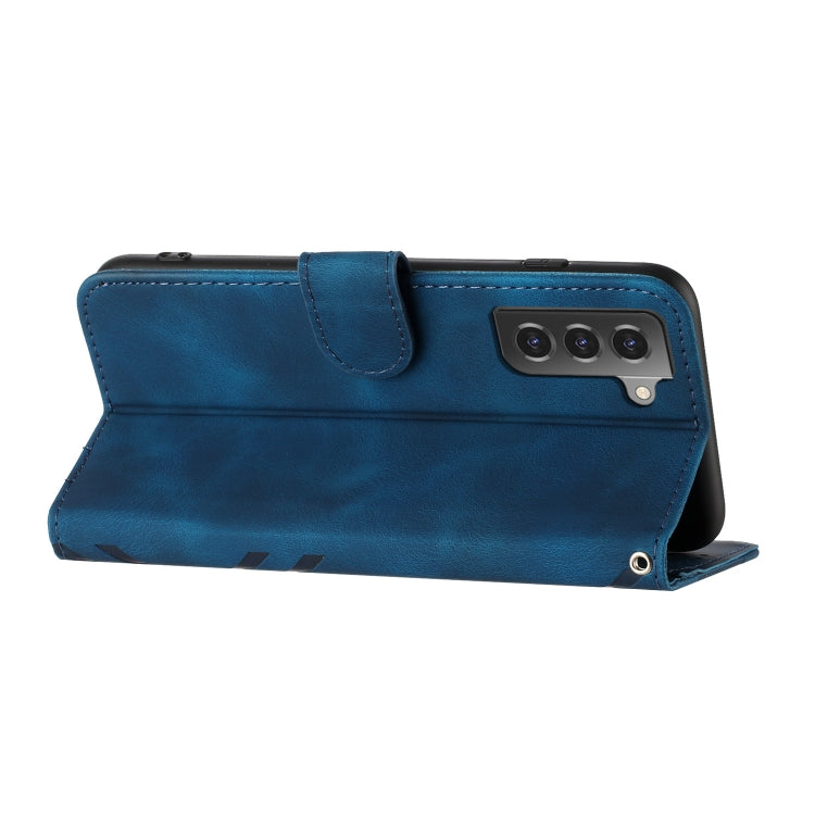 For Samsung Galaxy S22 5G Line Pattern Skin Feel Leather Phone Case(Royal Blue) - free shipping - PMC TechLife - Order now!