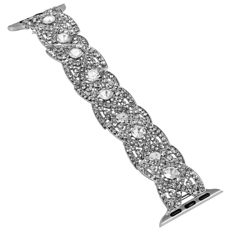 Diamonds Twist Metal Watch Band For Apple Watch 4 40mm(Silver) - Watch Bands by PMC TechLife | Online Shopping South Africa | PMC TechLife