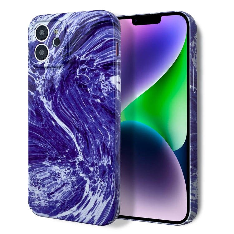 For iPhone 12 Marble Pattern Phone Case(Purple White) - iPhone 12 / 12 Pro Cases by PMC TechLife | Online Shopping South Africa | PMC TechLife