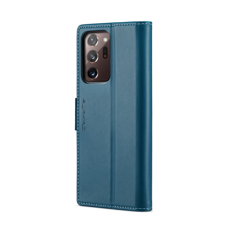 For Samsung Galaxy Note20 Ultra CaseMe 023 Butterfly Buckle Litchi Texture RFID Anti-theft Leather Phone Case(Blue) - free shipping - PMC TechLife - Order now!