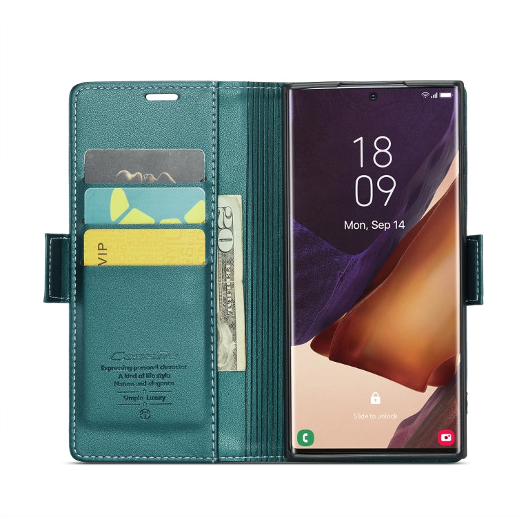 For Samsung Galaxy Note20 Ultra CaseMe 023 Butterfly Buckle Litchi Texture RFID Anti-theft Leather Phone Case(Pearly Blue) - free shipping - PMC TechLife - Order now!