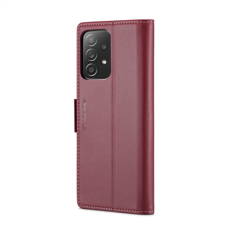For Samsung Galaxy A52/A52s 5G CaseMe 023 Butterfly Buckle Litchi Texture RFID Anti-theft Leather Phone Case(Wine Red) - free shipping - PMC TechLife - Order now!