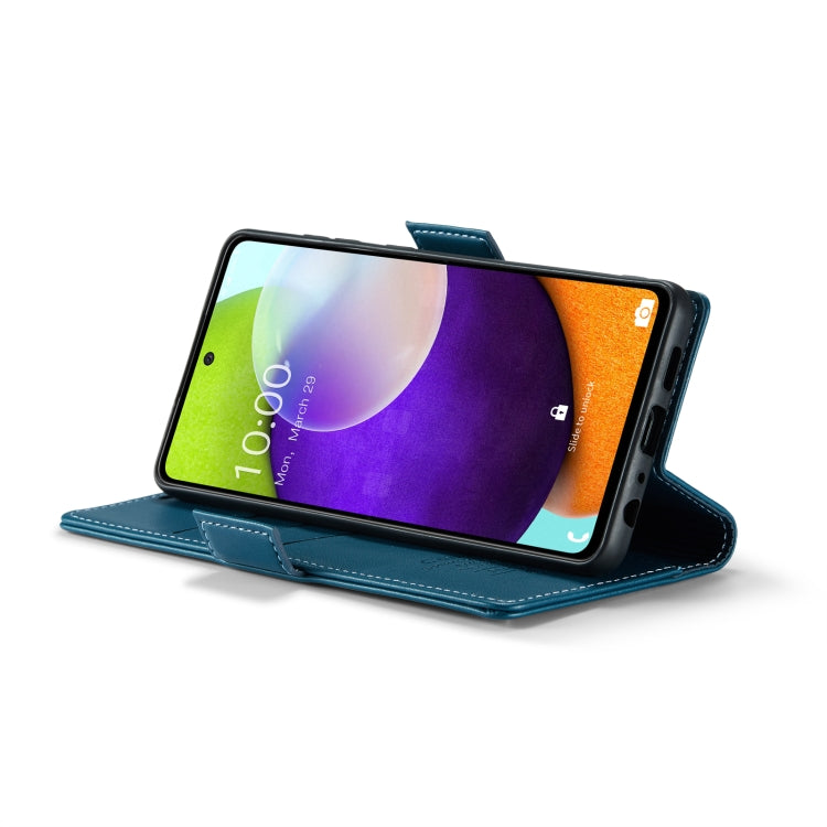 For Samsung Galaxy A52/A52s 5G CaseMe 023 Butterfly Buckle Litchi Texture RFID Anti-theft Leather Phone Case(Blue) - free shipping - PMC TechLife - Order now!