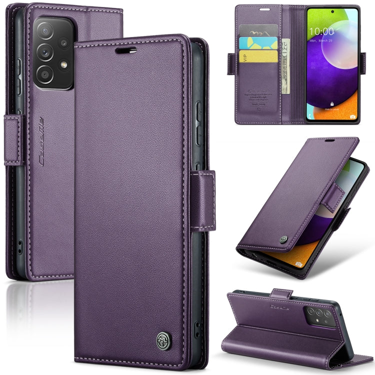 For Samsung Galaxy A52/A52s 5G CaseMe 023 Butterfly Buckle Litchi Texture RFID Anti-theft Leather Phone Case(Pearly Purple) - free shipping - PMC TechLife - Order now!