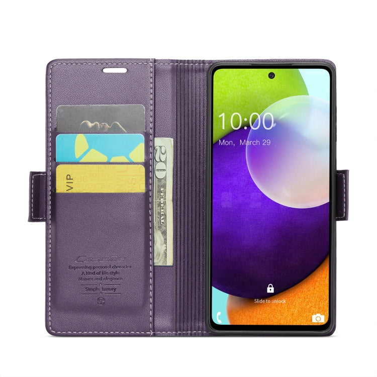 For Samsung Galaxy A52/A52s 5G CaseMe 023 Butterfly Buckle Litchi Texture RFID Anti-theft Leather Phone Case(Pearly Purple) - free shipping - PMC TechLife - Order now!