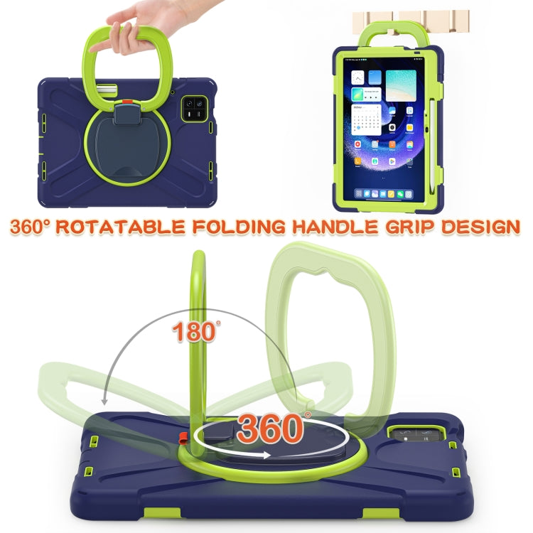 For Xiaomi Pad 6 / 6 Pro Silicone Hybrid PC Tablet Case with Holder & Shoulder Strap(Navy Blue Olivine) -  by PMC TechLife | Online Shopping South Africa | PMC TechLife