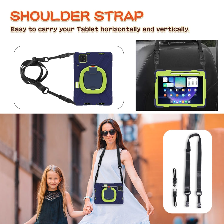 For Xiaomi Pad 6 / 6 Pro Silicone Hybrid PC Tablet Case with Holder & Shoulder Strap(Navy Blue Olivine) -  by PMC TechLife | Online Shopping South Africa | PMC TechLife