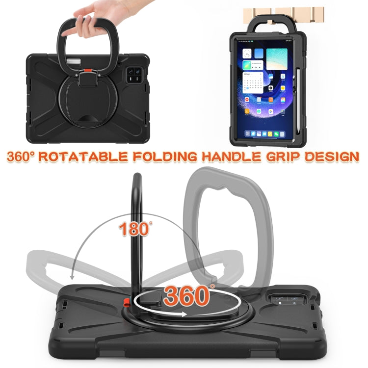 For Xiaomi Pad 6 / 6 Pro Silicone Hybrid PC Tablet Case with Holder & Shoulder Strap(Black) -  by PMC TechLife | Online Shopping South Africa | PMC TechLife