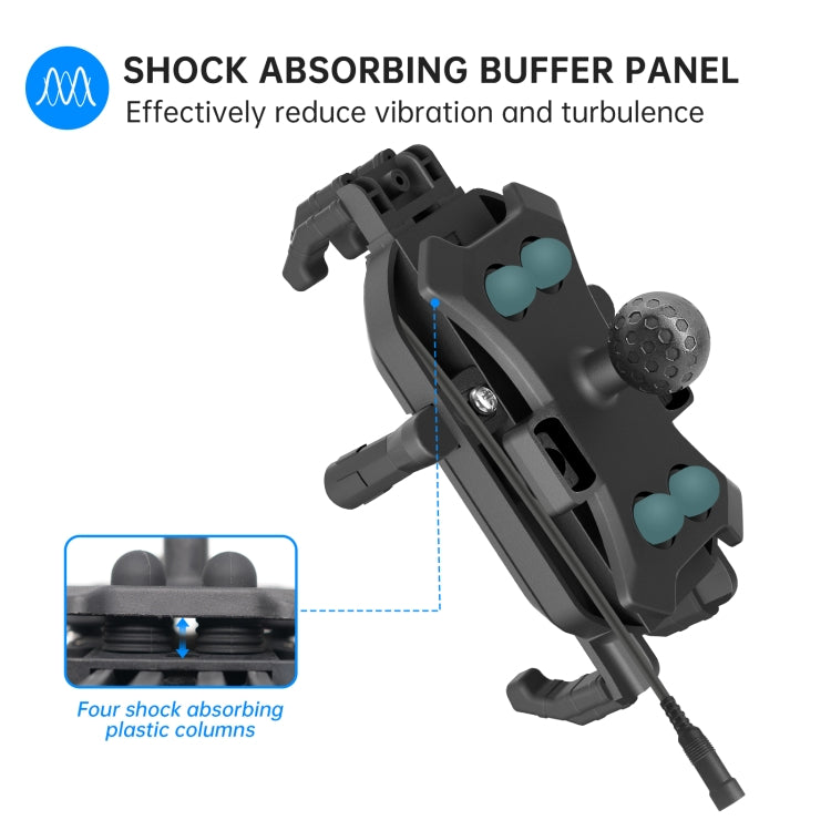 WUPP CS-1848B1 15W Motorcycle Wireless Fast Charging Phone Navigation Holder, Style:Rearview Mirror Type - free shipping - PMC TechLife - Order now!