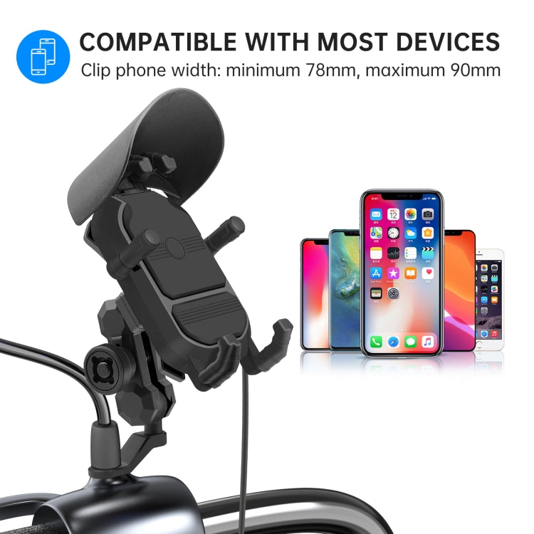 WUPP CS-1848B1 15W Motorcycle Wireless Fast Charging Phone Navigation Holder, Style:Rearview Mirror Type - free shipping - PMC TechLife - Order now!