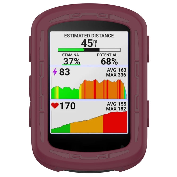 For Garmin Edge 840 / Edge 540 Stopwatch Armor Silicone Protective Case(Wine Red) - Watch Cases by PMC TechLife | Online Shopping South Africa | PMC TechLife