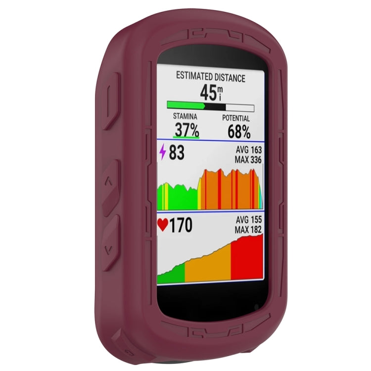 For Garmin Edge 840 / Edge 540 Stopwatch Armor Silicone Protective Case(Wine Red) - Watch Cases by PMC TechLife | Online Shopping South Africa | PMC TechLife