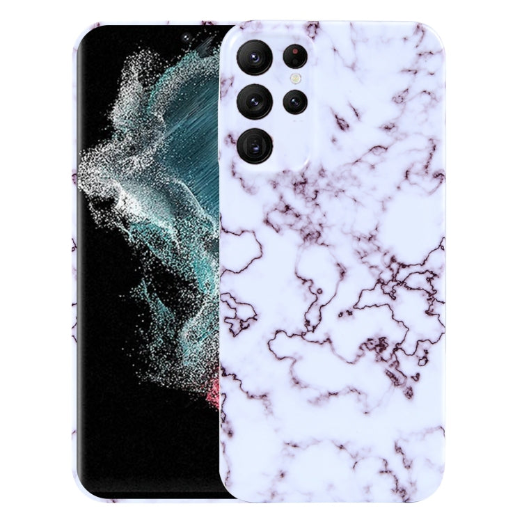 For Samsung Galaxy S22 Ultra 5G Marble Pattern Phone Case(Red White) - free shipping - PMC TechLife - Order now!
