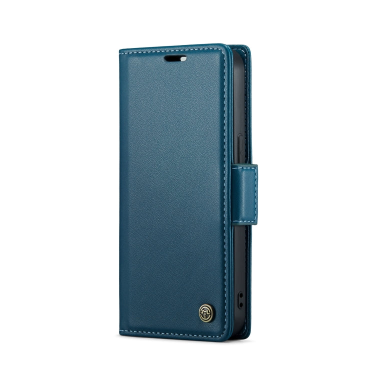 For iPhone 14 Plus CaseMe 023 Butterfly Buckle Litchi Texture RFID Anti-theft Leather Phone Case(Blue) - iPhone 14 Plus Cases by CaseMe | Online Shopping South Africa | PMC TechLife | Buy Now Pay Later Mobicred