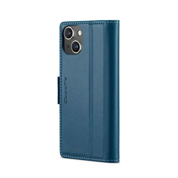 For iPhone 14 Plus CaseMe 023 Butterfly Buckle Litchi Texture RFID Anti-theft Leather Phone Case(Blue) - iPhone 14 Plus Cases by CaseMe | Online Shopping South Africa | PMC TechLife | Buy Now Pay Later Mobicred