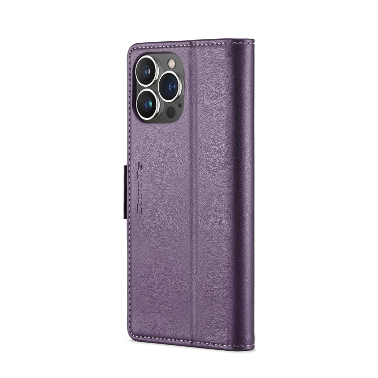 For iPhone 14 Pro CaseMe 023 Butterfly Buckle Litchi Texture RFID Anti-theft Leather Phone Case(Pearly Purple) - iPhone 14 Pro Cases by CaseMe | Online Shopping South Africa | PMC TechLife | Buy Now Pay Later Mobicred