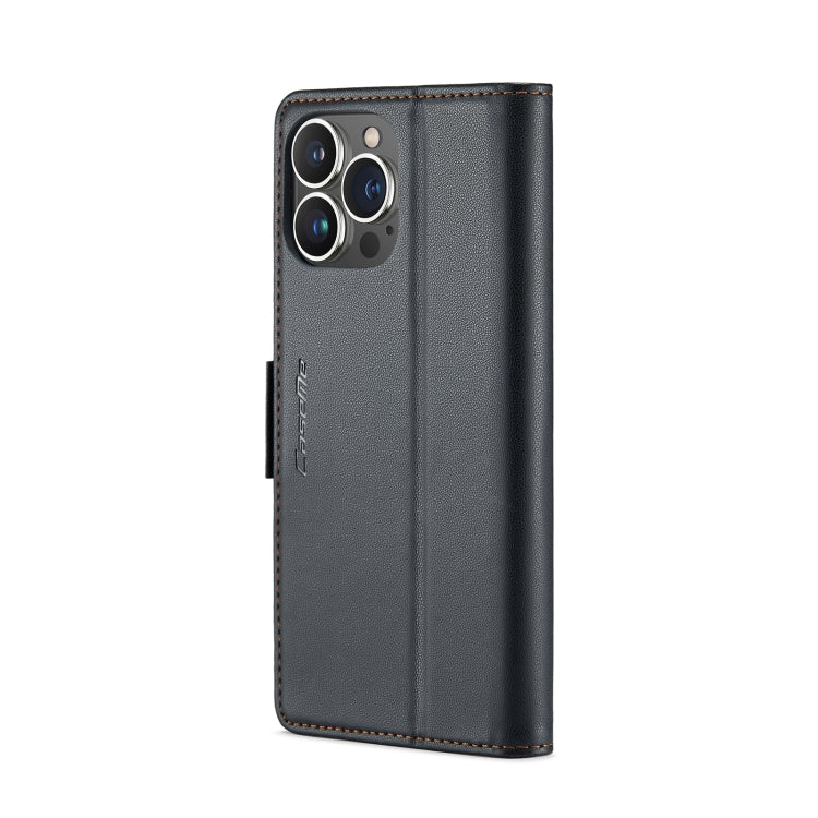 For iPhone 14 Pro Max CaseMe 023 Butterfly Buckle Litchi Texture RFID Anti-theft Leather Phone Case(Black) - iPhone 14 Pro Max Cases by CaseMe | Online Shopping South Africa | PMC TechLife | Buy Now Pay Later Mobicred