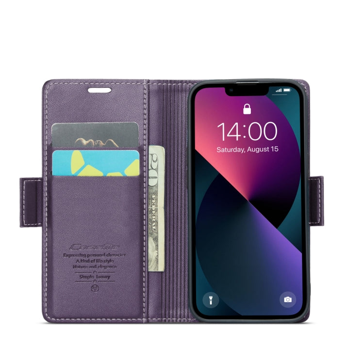 For iPhone 13 mini CaseMe 023 Butterfly Buckle Litchi Texture RFID Anti-theft Leather Phone Case(Pearly Purple) - iPhone 13 mini Cases by CaseMe | Online Shopping South Africa | PMC TechLife
