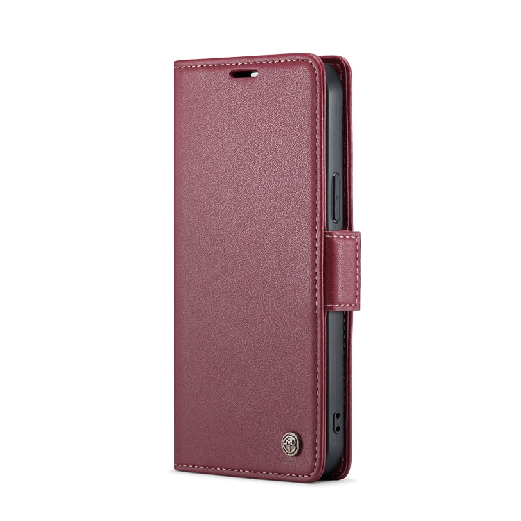 For iPhone 13 Pro CaseMe 023 Butterfly Buckle Litchi Texture RFID Anti-theft Leather Phone Case(Wine Red) - iPhone 13 Pro Cases by CaseMe | Online Shopping South Africa | PMC TechLife